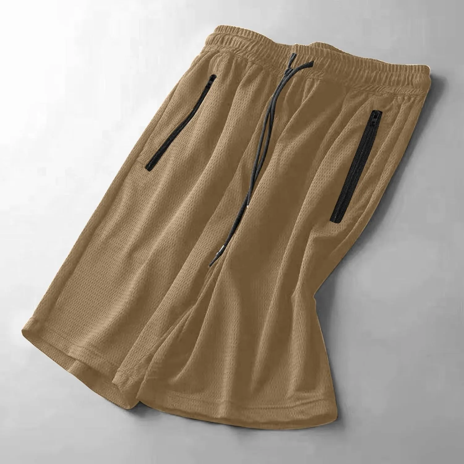 Mens Gym Shorts Mesh Breathable Quick-Dry Basketball Shorts Lightweight Running Sport Half Pants with Zipper Pockets