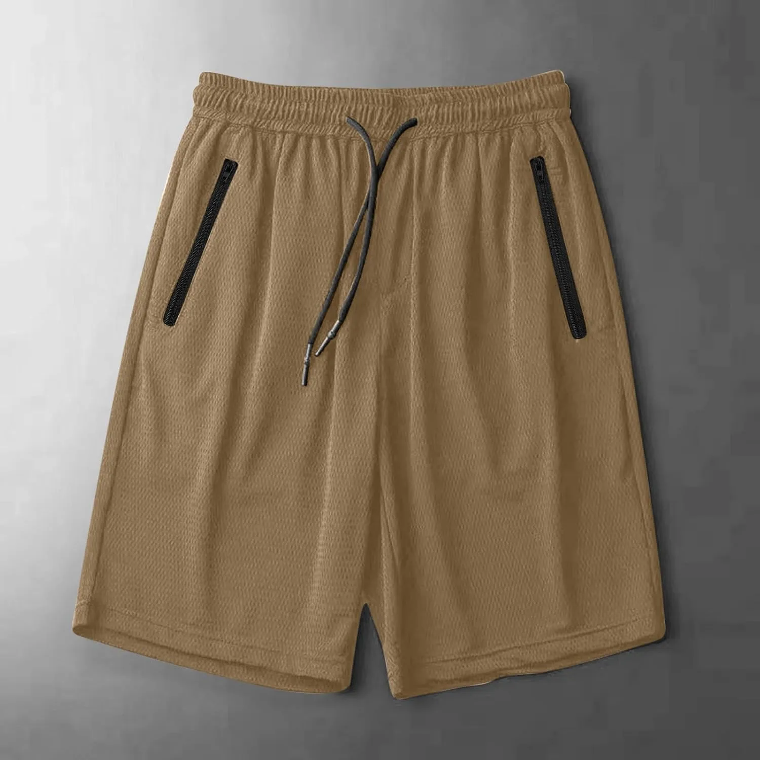 Mens Gym Shorts Mesh Breathable Quick-Dry Basketball Shorts Lightweight Running Sport Half Pants with Zipper Pockets