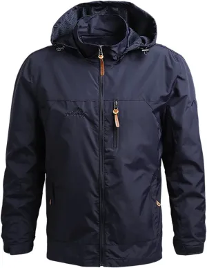 Men's Jacket Rain Windbreaker Cycling Running With Hood Lightweight Jacket, M-5XL