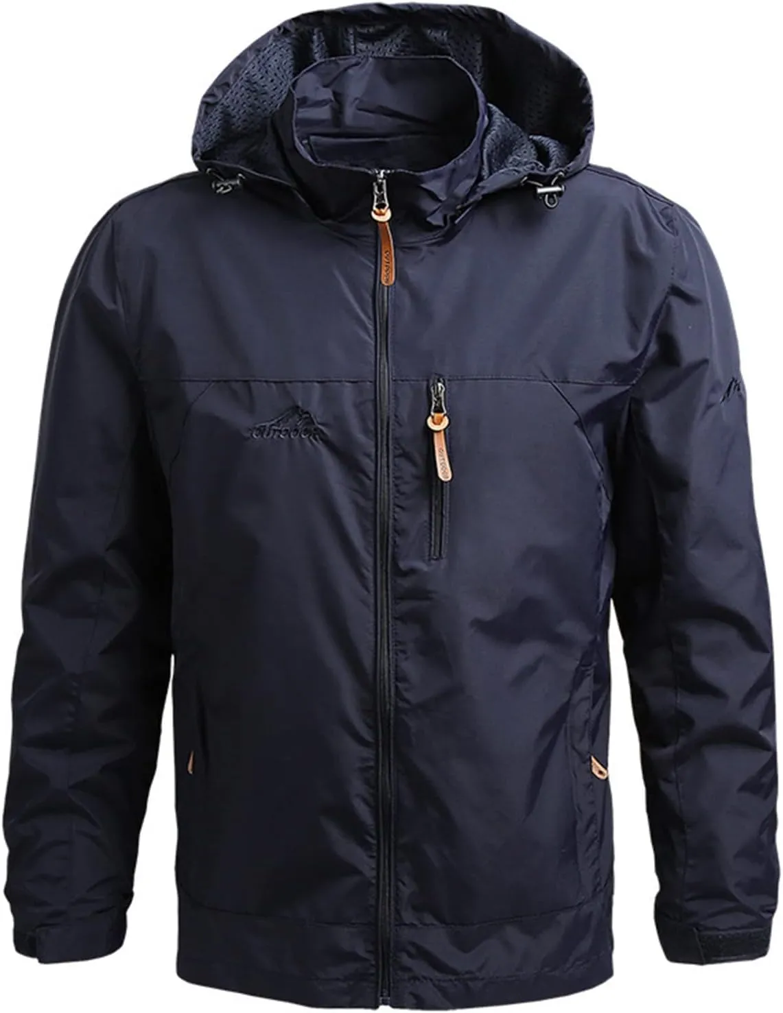 Men's Jacket Rain Windbreaker Cycling Running With Hood Lightweight Jacket, M-5XL