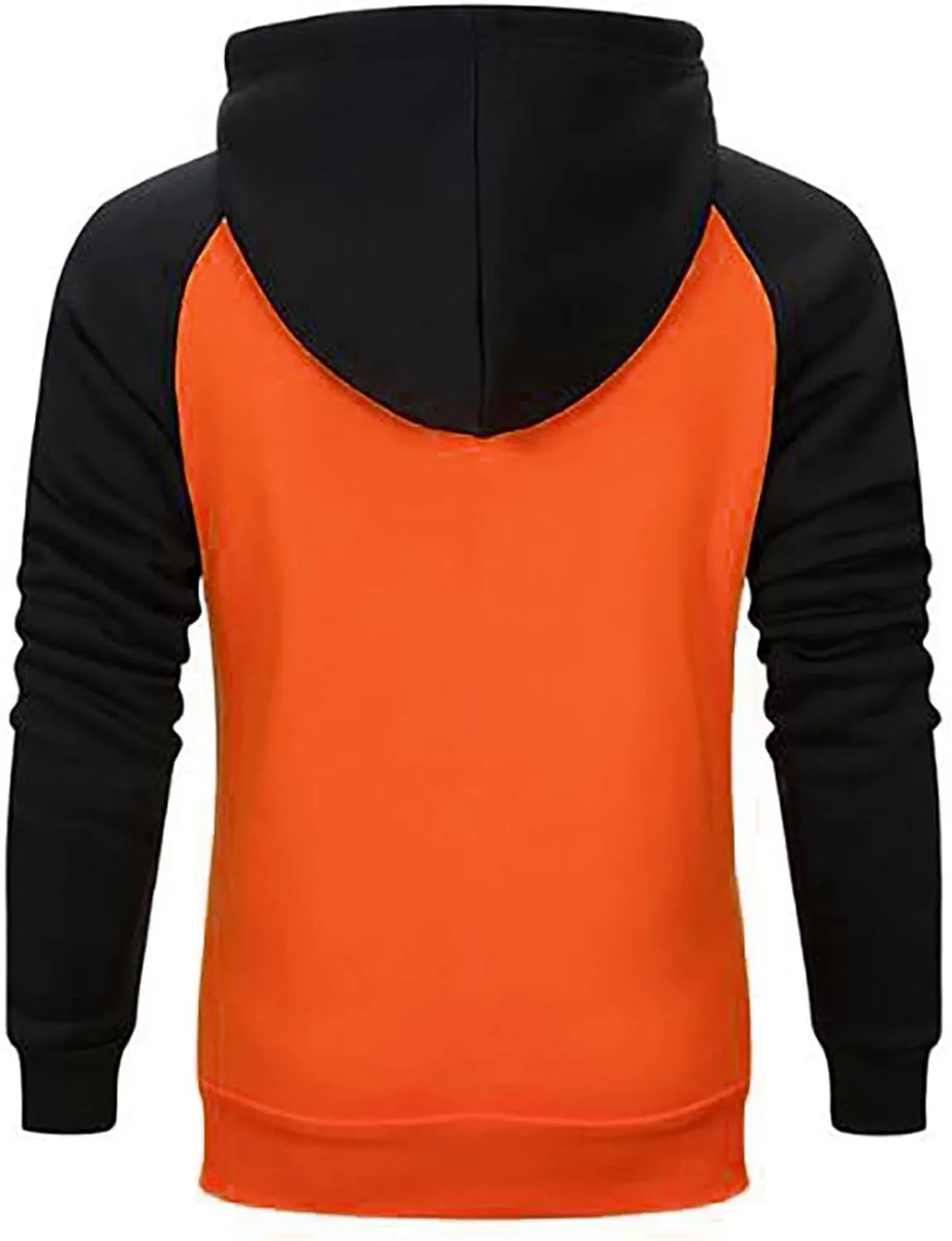 Men's Novelty Color Block Pullover Hoodie Casual Hooded Sweatshirts Full Zip Jacket with Kangaroo Pocket for Men