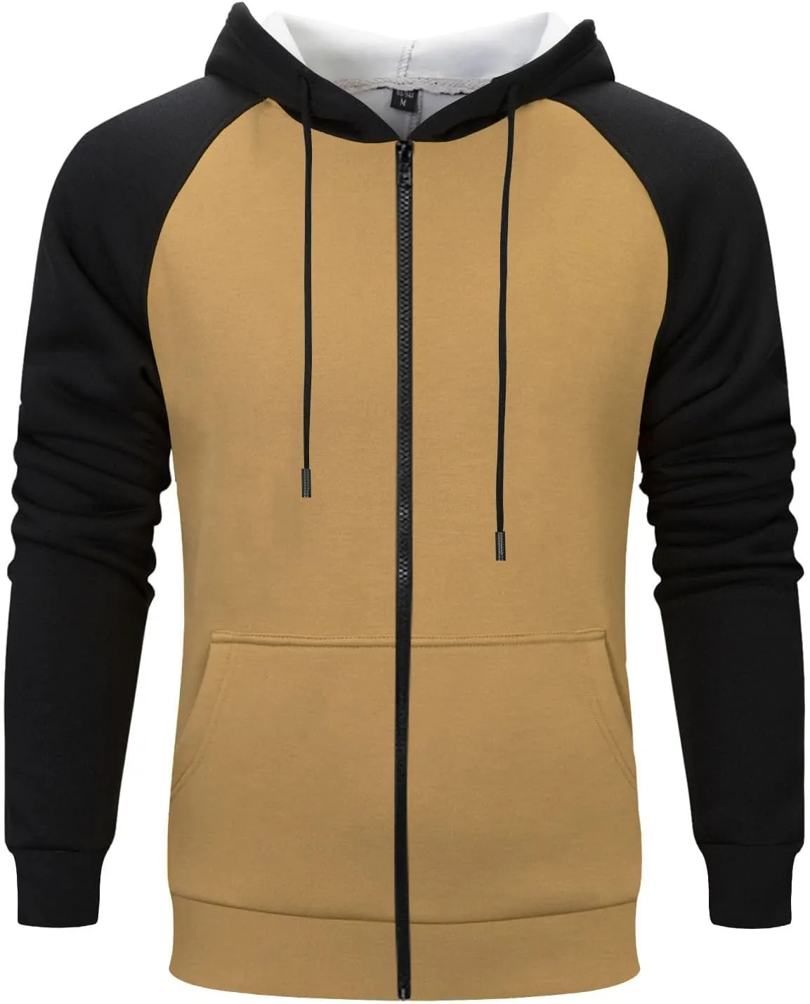 Men's Novelty Color Block Pullover Hoodie Casual Hooded Sweatshirts Full Zip Jacket with Kangaroo Pocket for Men