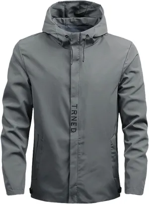 Men's Rain Jacket Waterproof Breathable Hooded Windbreaker Jacket Men's Outdoor Sports Jackets Lightweight Coat