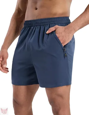 Men's Running Shorts 5 Inch Quick Dry Breathable with Pocket, Athletic Workout Dry Fit Gym Training Shorts with Pockets