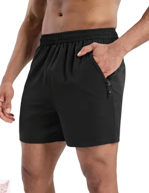 Men's Running Shorts 5 Inch Quick Dry Breathable with Pocket, Athletic Workout Dry Fit Gym Training Shorts with Pockets