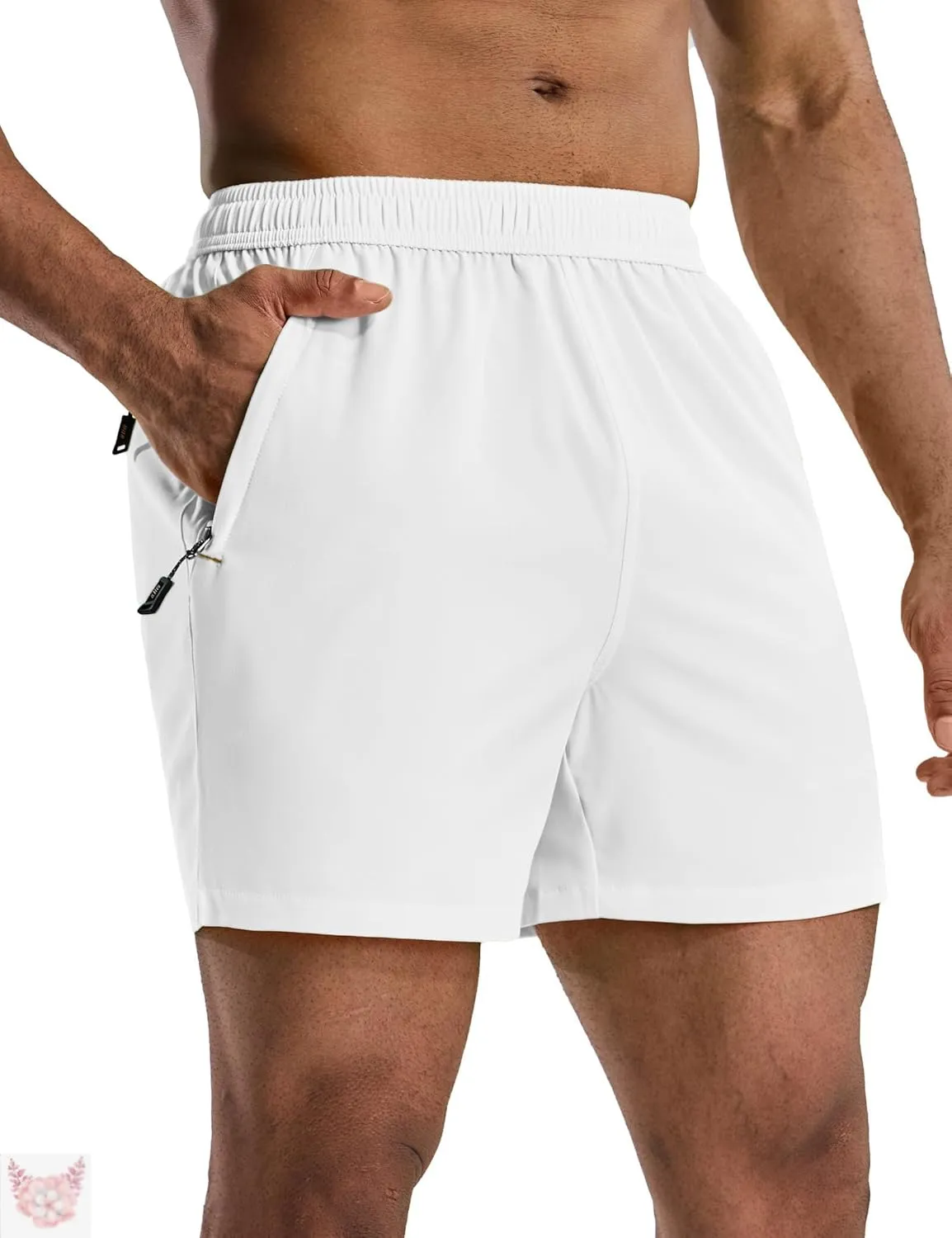 Men's Running Shorts 5 Inch Quick Dry Breathable with Pocket, Athletic Workout Dry Fit Gym Training Shorts with Pockets