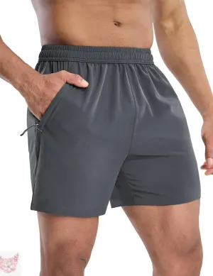 Men's Running Shorts 5 Inch Quick Dry Breathable with Pocket, Athletic Workout Dry Fit Gym Training Shorts with Pockets