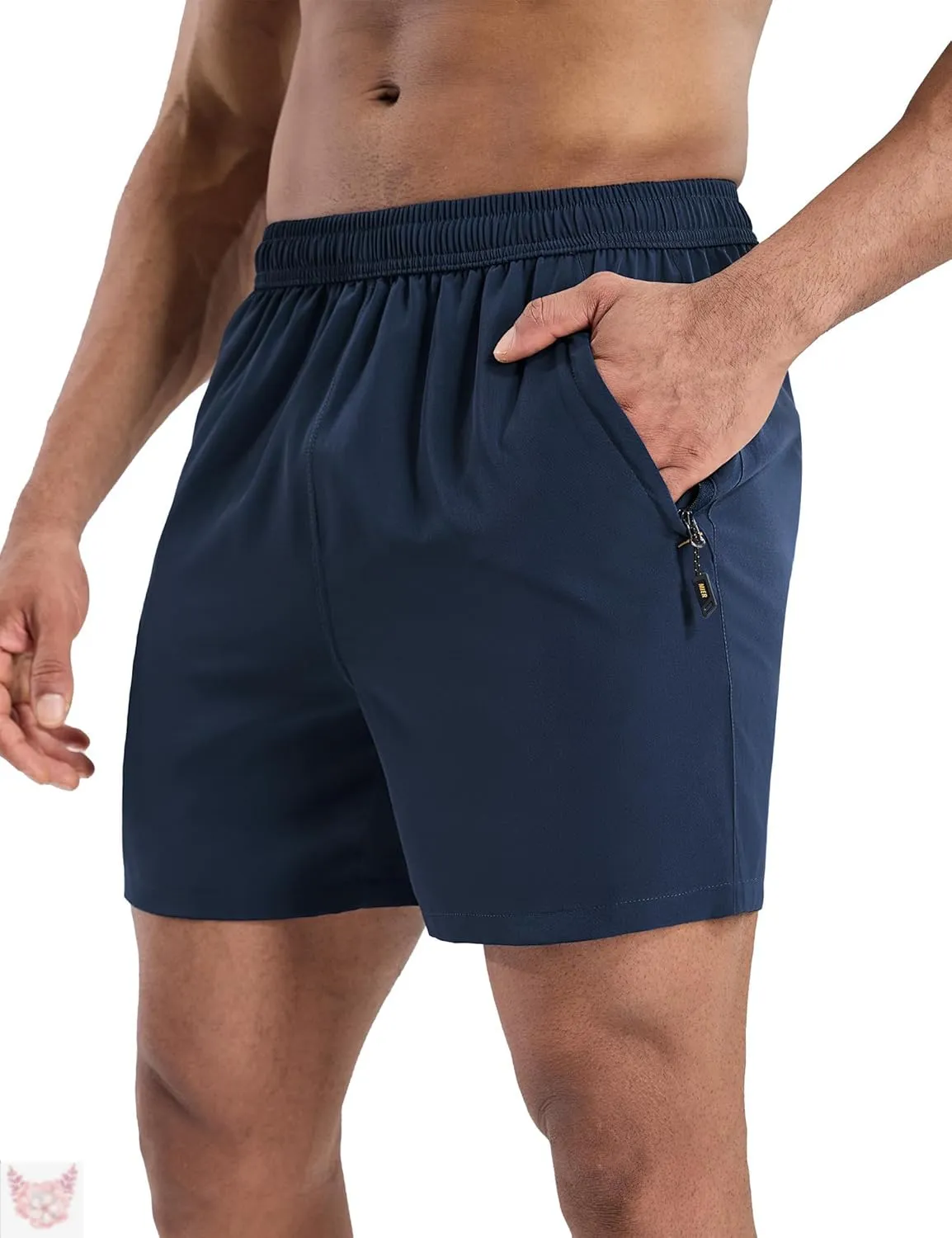 Men's Running Shorts 5 Inch Quick Dry Breathable with Pocket, Athletic Workout Dry Fit Gym Training Shorts with Pockets