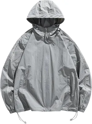 Mens Summer and Autumn Sunscreen Windproof and Rainproof Outdoor Sports Casual Breathable Jackets for Men Long Men's Sweater