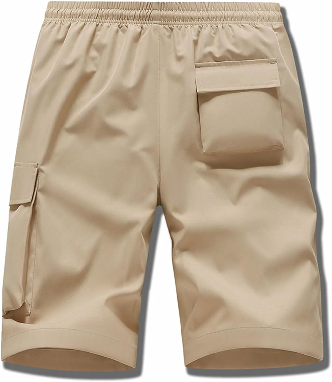 Men's Tactical Cargo Shorts Drawstring Breathable Jogging Shorts Straight Leg Baggy Pants with Multiple Pockets