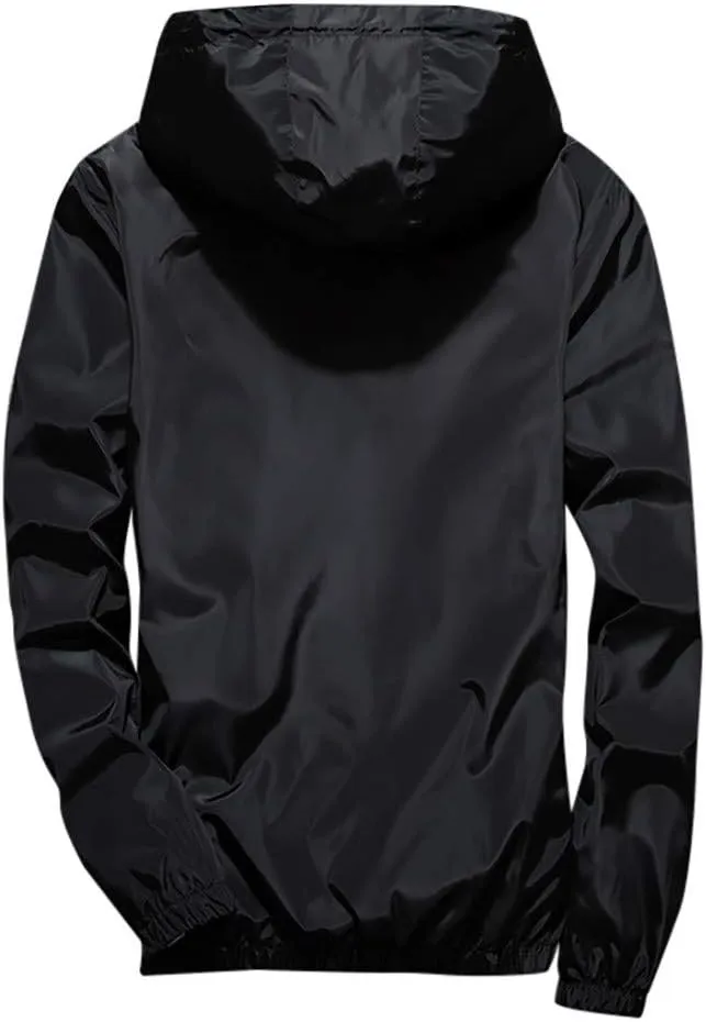 Men's Wind Breaker Jackets Rain Jacket Windbreaker Lightweight Shell Raincoat With Hood For Golf, M-7XL