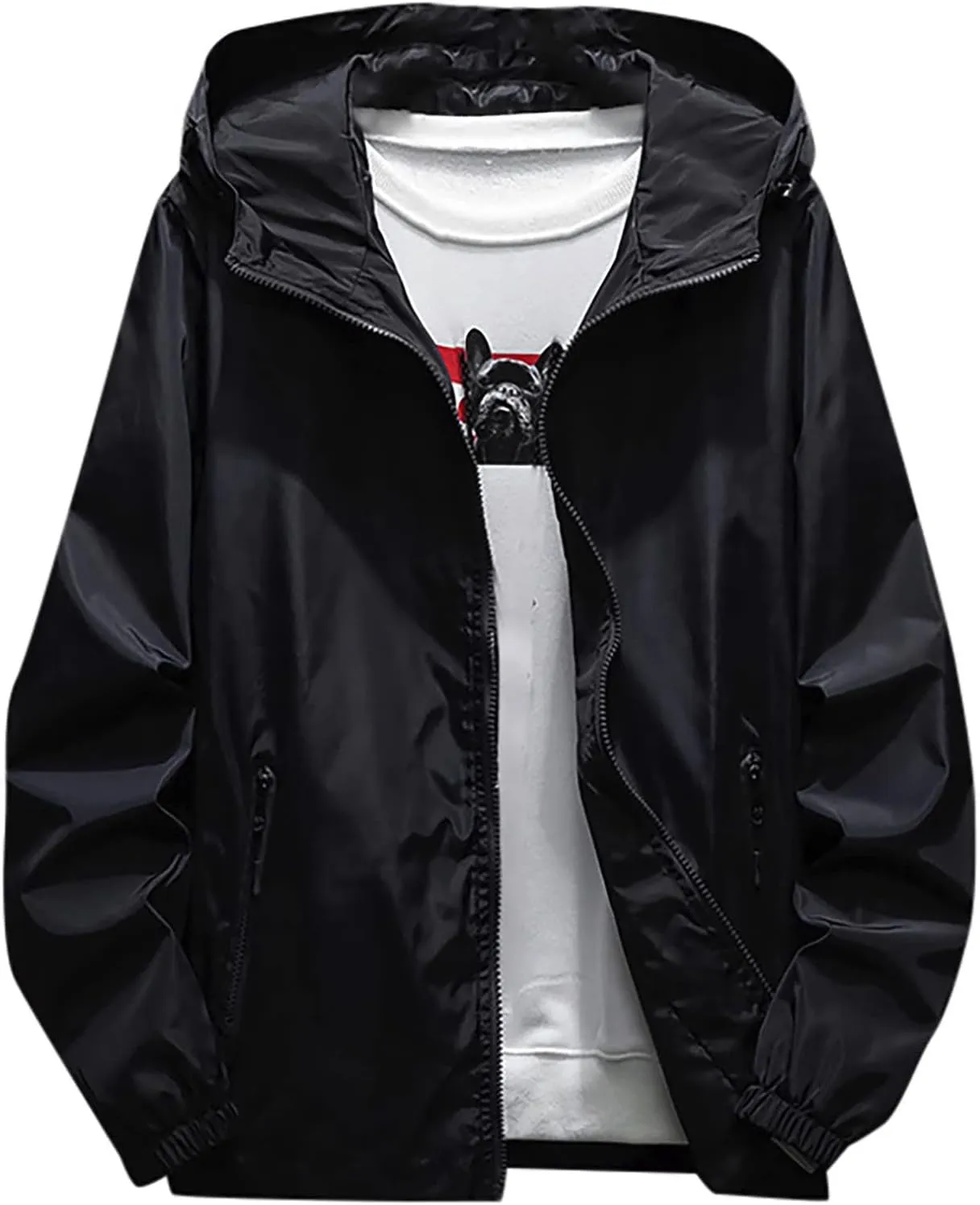 Men's Wind Breaker Jackets Rain Jacket Windbreaker Lightweight Shell Raincoat With Hood For Golf, M-7XL
