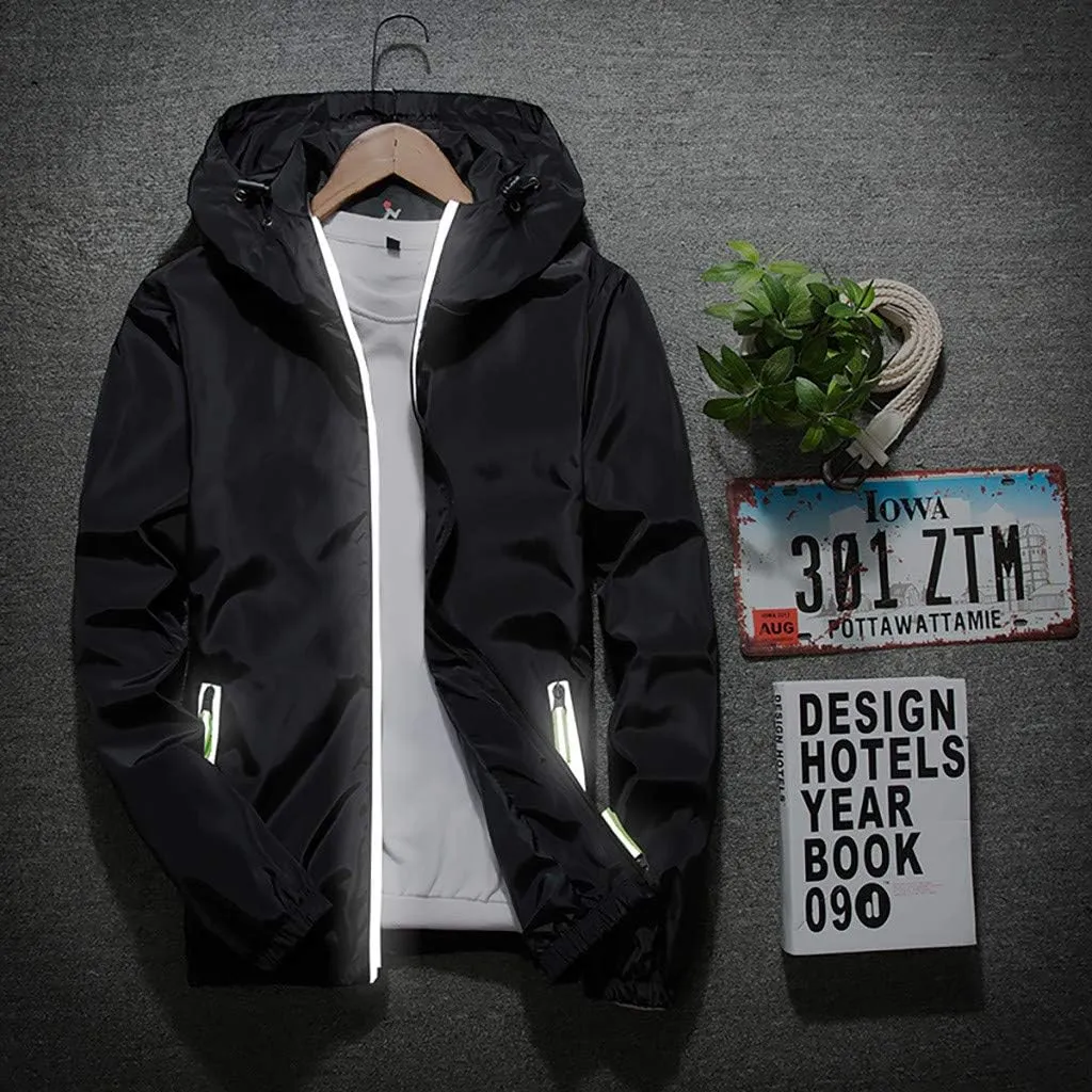 Men's Wind Breaker Jackets Rain Jacket Windbreaker Lightweight Shell Raincoat With Hood For Golf, M-7XL