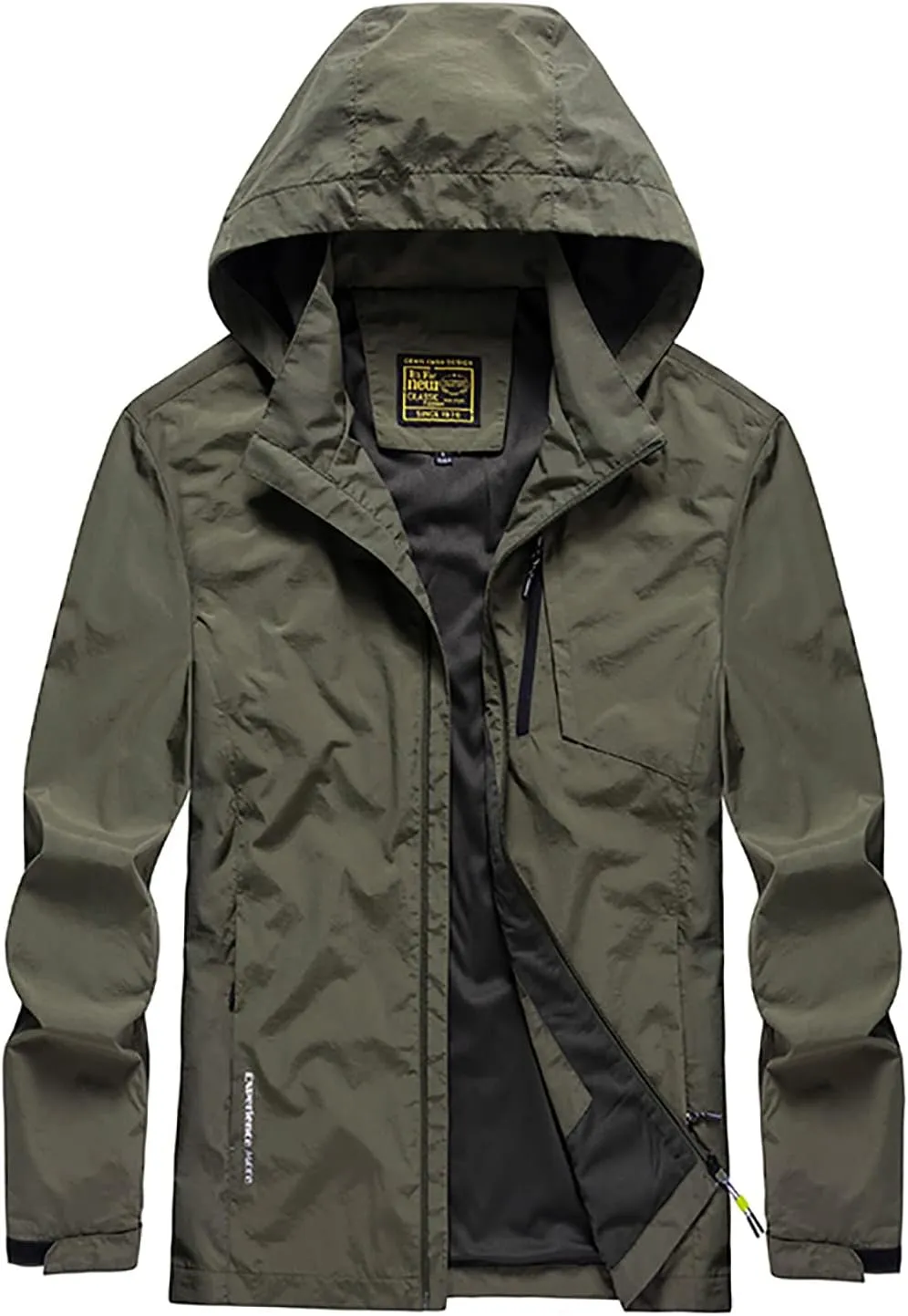 Mens Windproof Jackets Outdoor Lightweight Mountain Sport Jacket for Men Hooded Soft Shell Windbreaker Raincoat