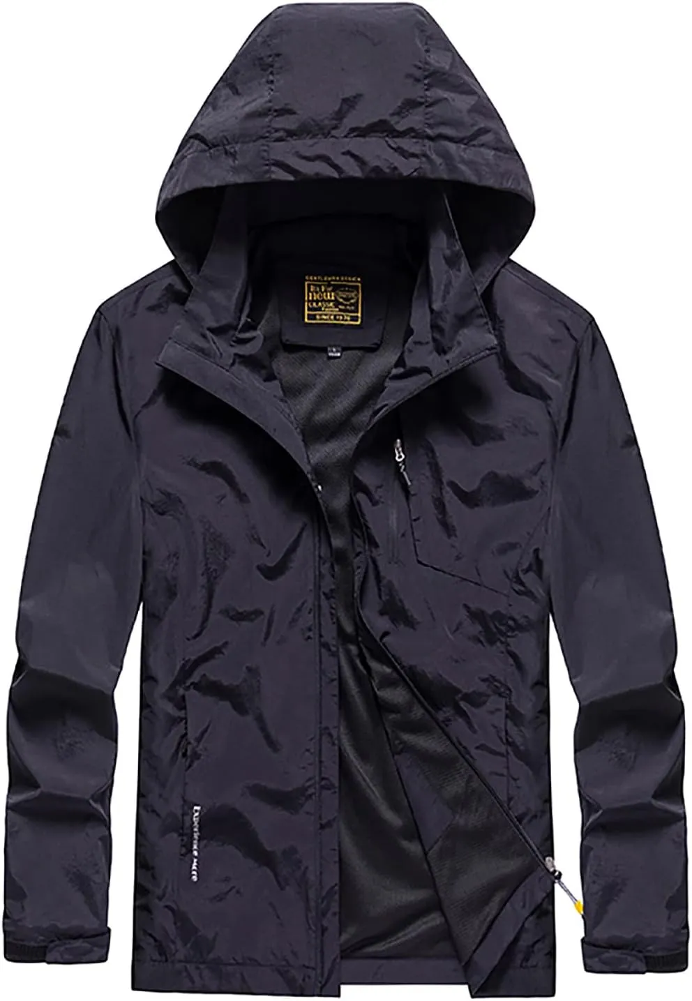 Mens Windproof Jackets Outdoor Lightweight Mountain Sport Jacket for Men Hooded Soft Shell Windbreaker Raincoat