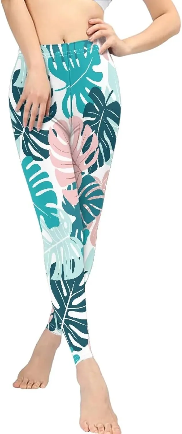 NDISTIN Women's High Waisted Yoga Pants Athletic Sports Running Leggings Full Length Tummy Control Printable
