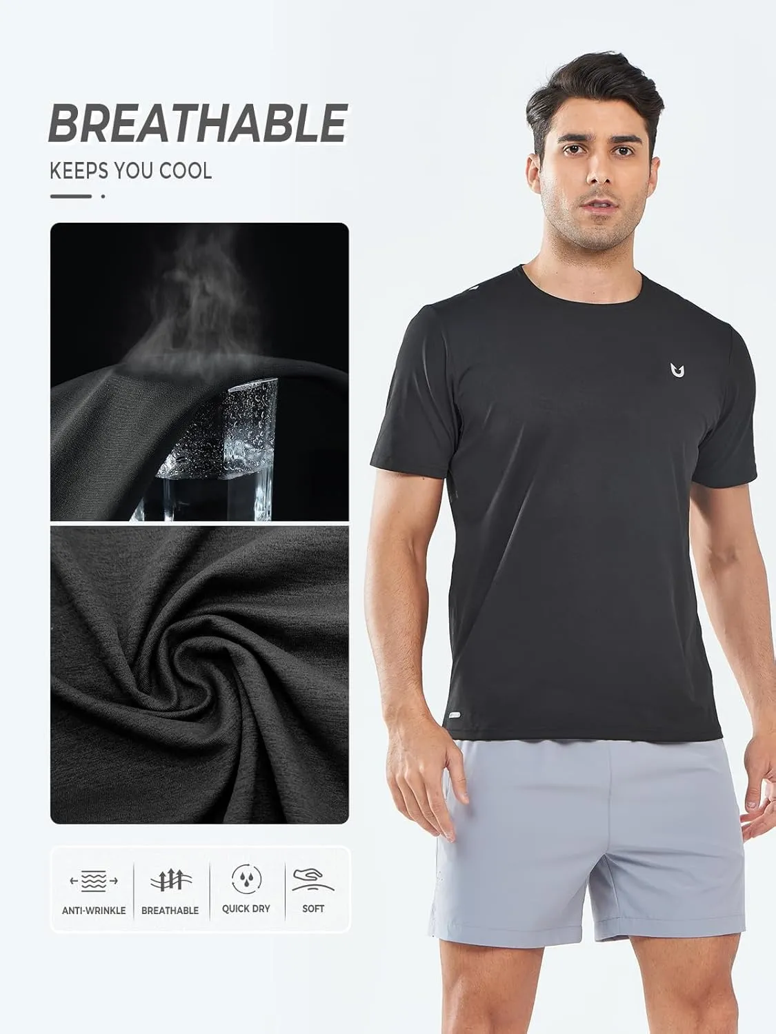 NORTHYARD Men's Workout Gym Shirts Quick Dry T-Shirts Running Athletic Short Sleeve Shirt for Men