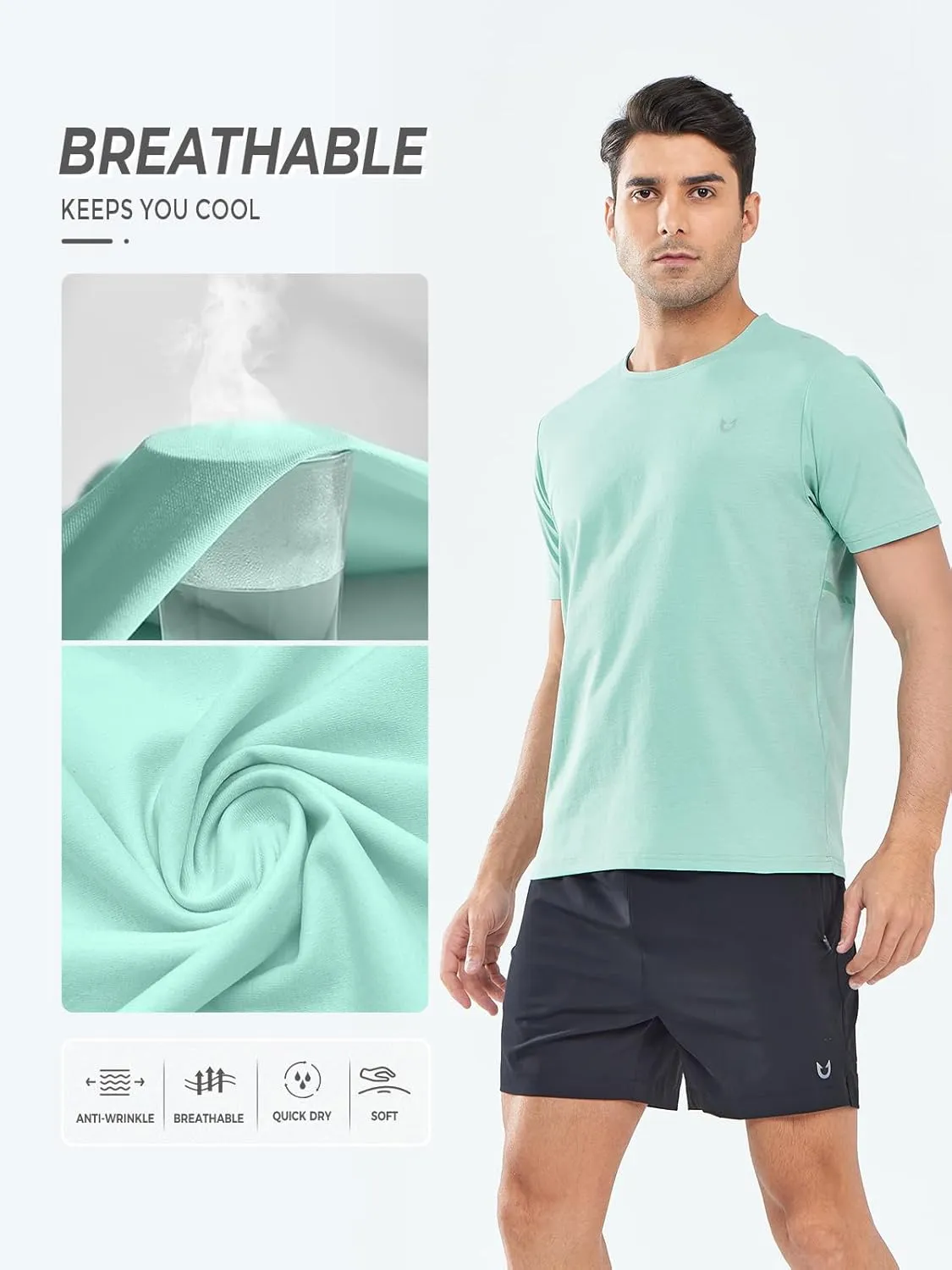 NORTHYARD Men's Workout Gym Shirts Quick Dry T-Shirts Running Athletic Short Sleeve Shirt for Men