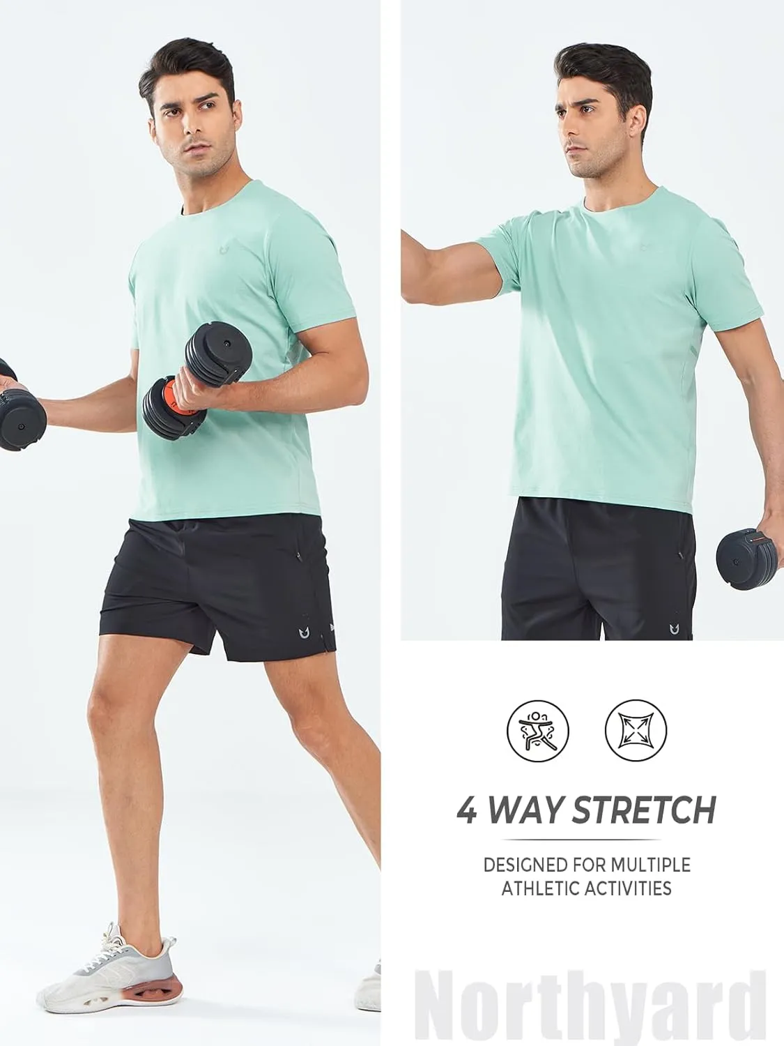 NORTHYARD Men's Workout Gym Shirts Quick Dry T-Shirts Running Athletic Short Sleeve Shirt for Men