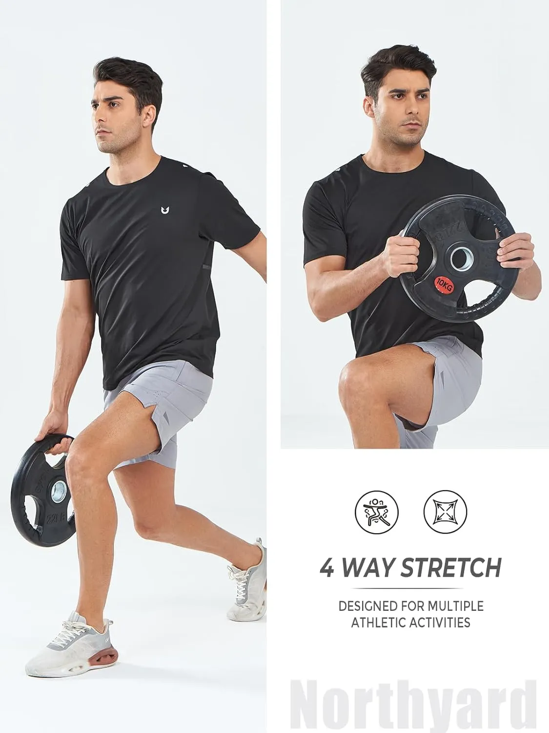 NORTHYARD Men's Workout Gym Shirts Quick Dry T-Shirts Running Athletic Short Sleeve Shirt for Men