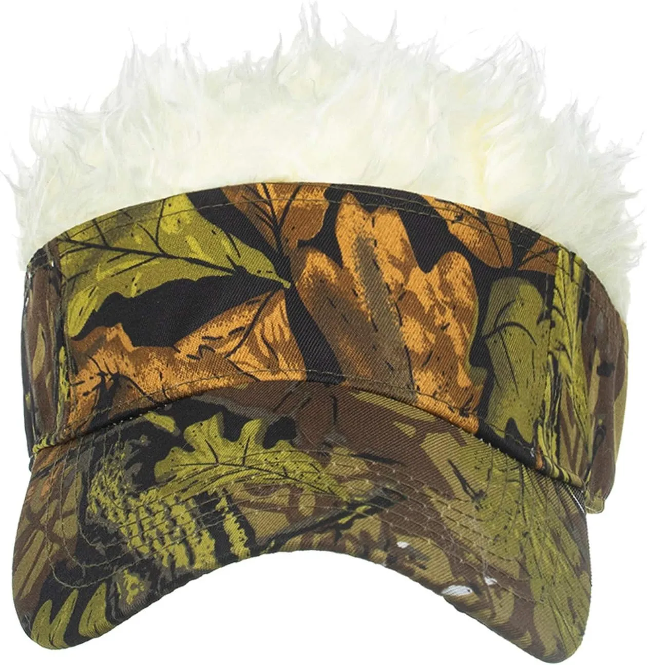 Novelty Funny Hair Visor Cap Sun Visor Hat with Wig Hairs Adjustable Fashion Baseball Cap for Men & Women Birthday