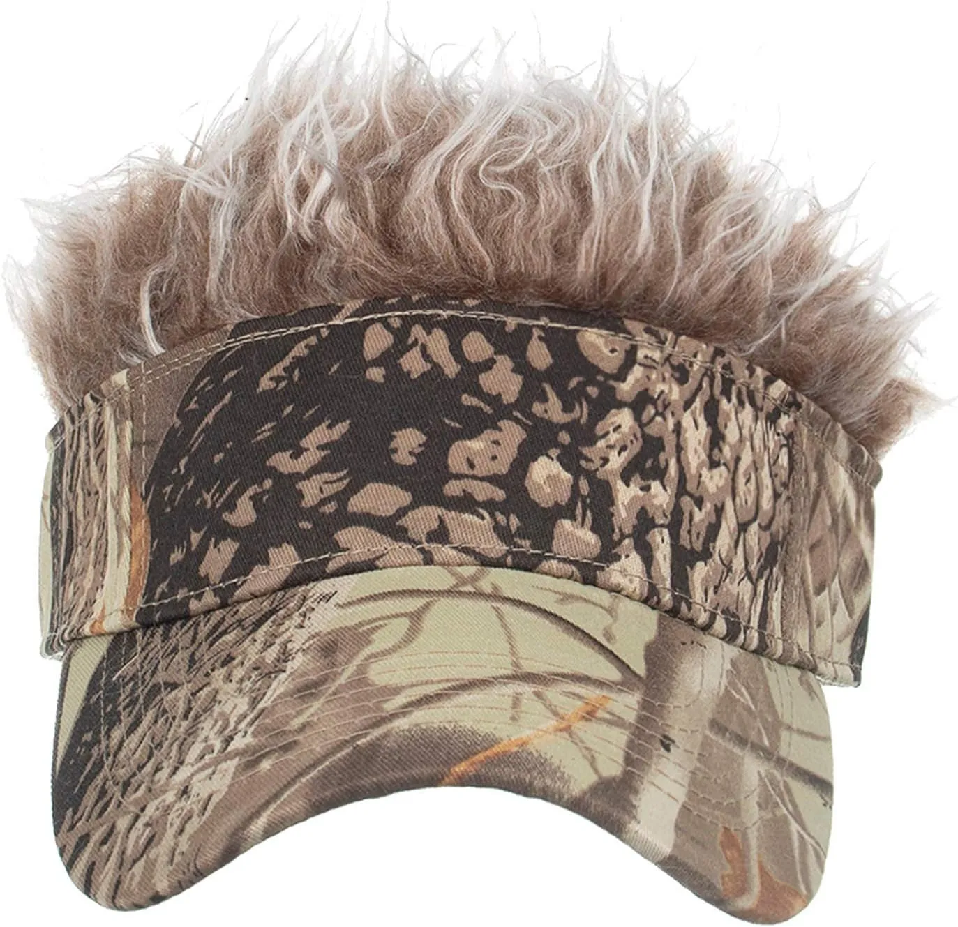Novelty Funny Hair Visor Cap Sun Visor Hat with Wig Hairs Adjustable Fashion Baseball Cap for Men & Women Birthday