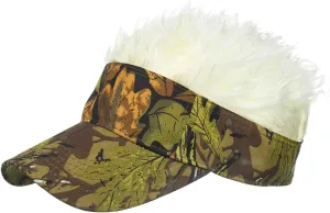 Novelty Funny Hair Visor Cap Sun Visor Hat with Wig Hairs Adjustable Fashion Baseball Cap for Men & Women Birthday