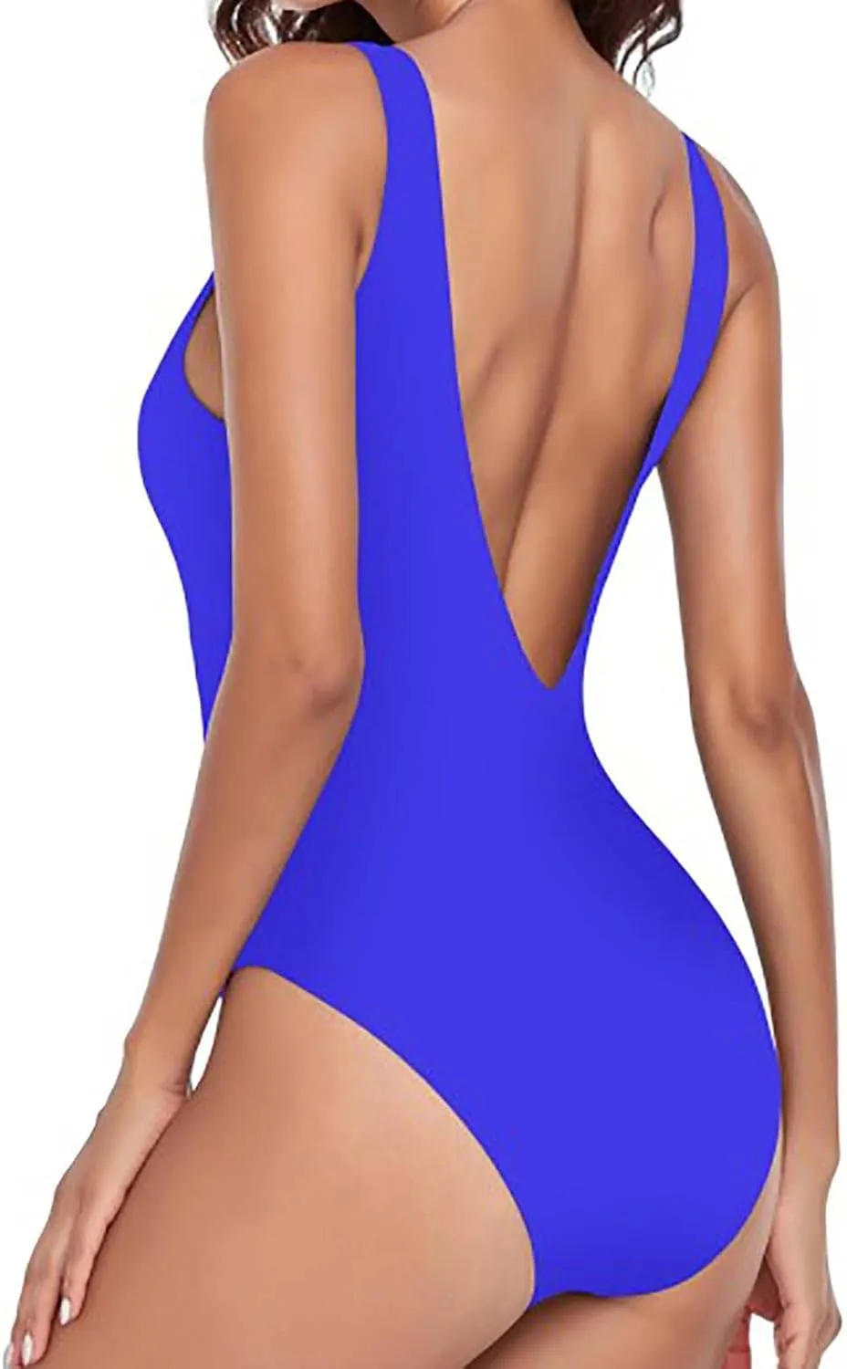 One Piece Swimsuit for Women Modest Tummy Control V Neck Bathing Suits Seamless Confident Sporty Swimsuit