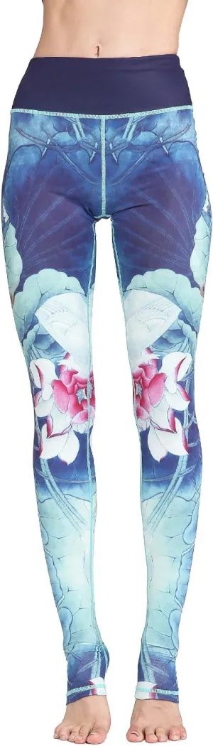 Over The Heel Yoga Pants Women Printed Stirrup Pants High Waist Yoga Leggings