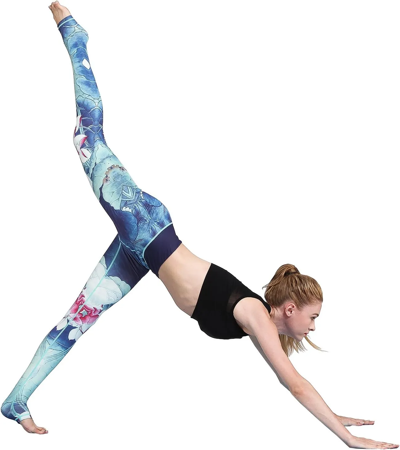 Over The Heel Yoga Pants Women Printed Stirrup Pants High Waist Yoga Leggings