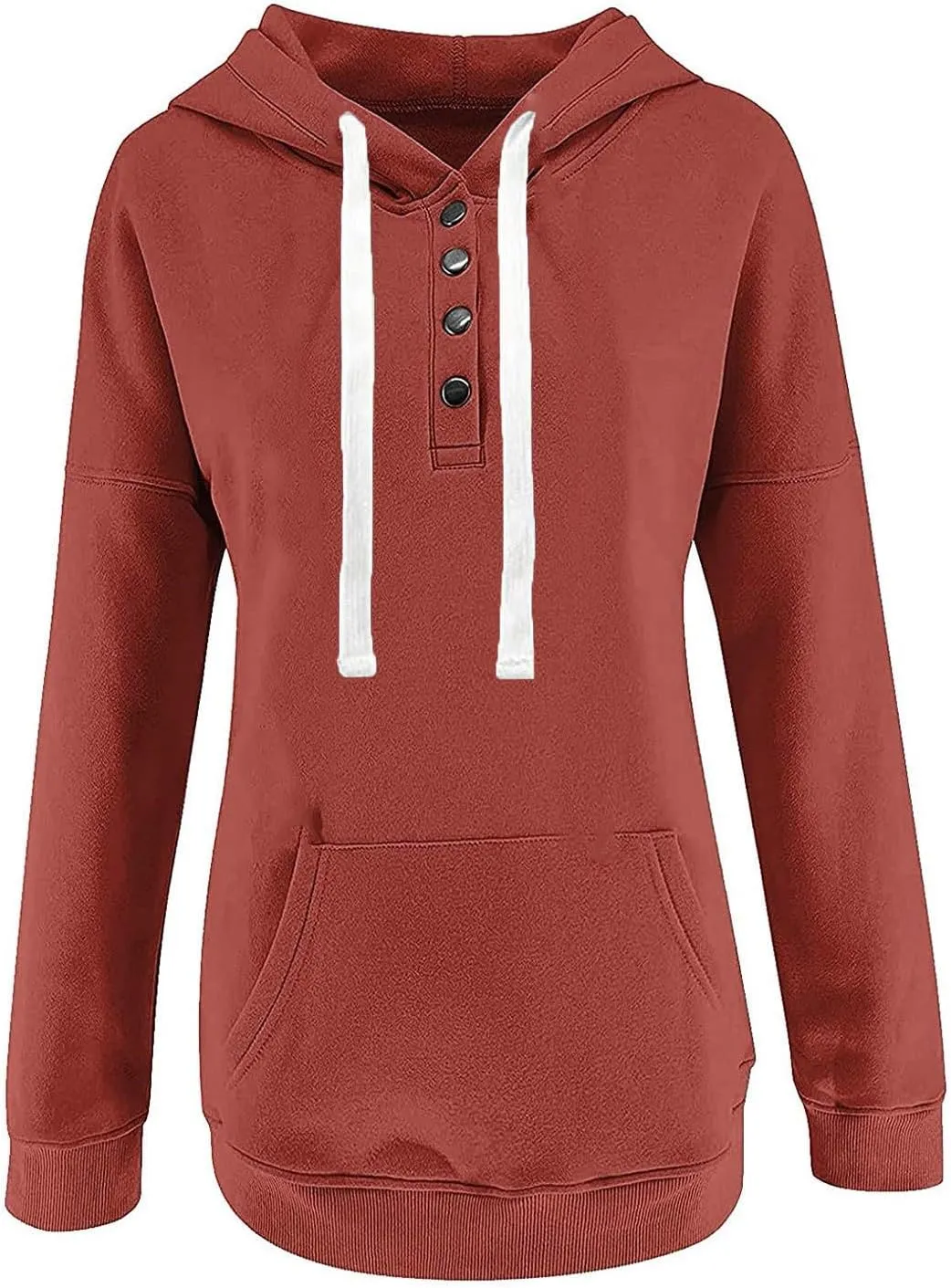 Oversized Crop Hoodies For Women Cute Teen Girls y2k Clothes Long Sleeve Hooded Sweatshirts Casual Button Down Tops