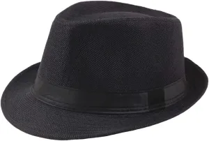 Panama Beach Sun Hat Mens Womens Straw Wide Brim Beach Belt Buckle Fedora Hat Packable Short Brim Roll Up Travel Hat