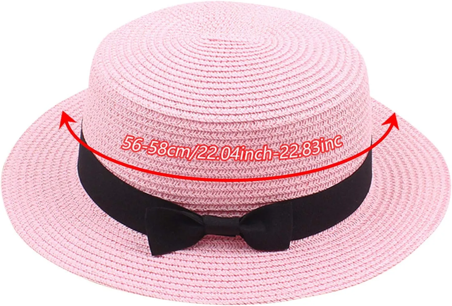 Panama Sun Hats for Women Wide Brim Straw Boater Hat Foldable Packable Flat Top Ribbon Fedora Beach Hat for Summer