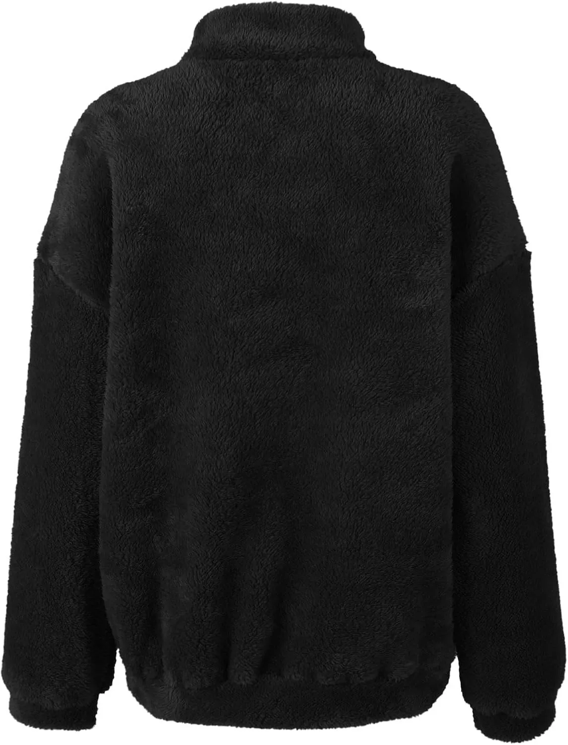 Quarter Zip Pullover Women Fuzzy Fleece Half Zip Pullover Sweatshirts Cozy Fluffy Sherpa Lined Hoodie with Pockets
