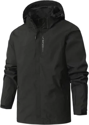Rain Jacket for Men Lightweight Jackets Hooded Mountain Softshell Windbreaker Windproof Waterproof Hiking Raincoat