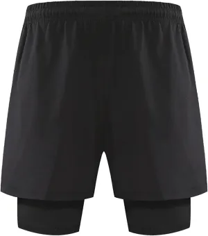 sandbank Men's 2 in 1 Workout Active Shorts Lightweight Quick Dry Running Training Shorts with Pockets