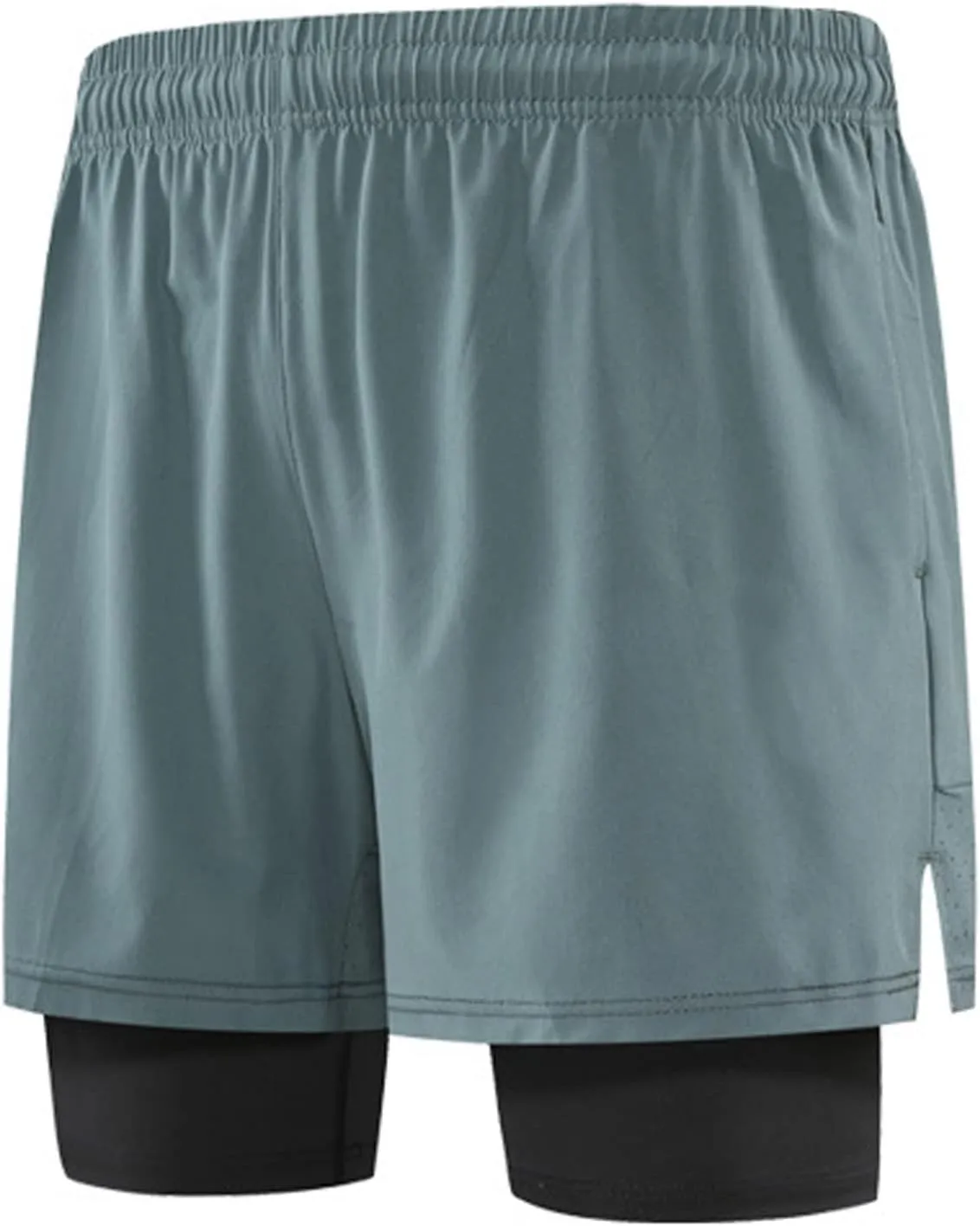 sandbank Men's 2 in 1 Workout Active Shorts Lightweight Quick Dry Running Training Shorts with Pockets