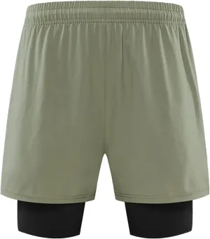 sandbank Men's 2 in 1 Workout Active Shorts Lightweight Quick Dry Running Training Shorts with Pockets