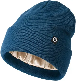 Satin Lined Beanie for Women Fashionable Winter Hats Silk Beanies Warm Soft Ribbed Knit Hat Skull Cap for Men Teen