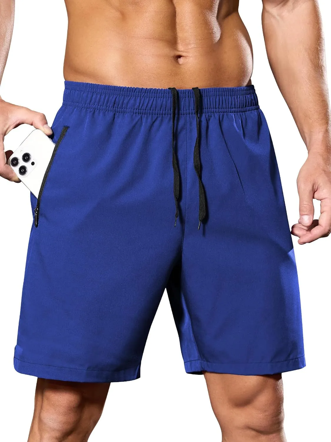 SILKWORLD Men's 2 in 1 Running Shorts 7" Workout Gym Athletic Shorts Quick Dry Lightweight Training Shorts with Pockets