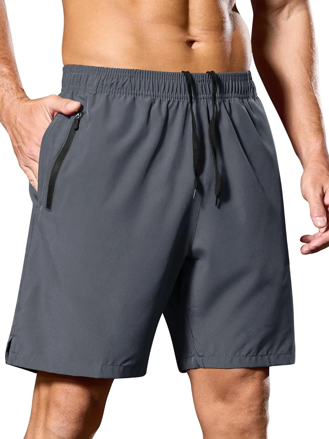 SILKWORLD Men's 2 in 1 Running Shorts 7" Workout Gym Athletic Shorts Quick Dry Lightweight Training Shorts with Pockets