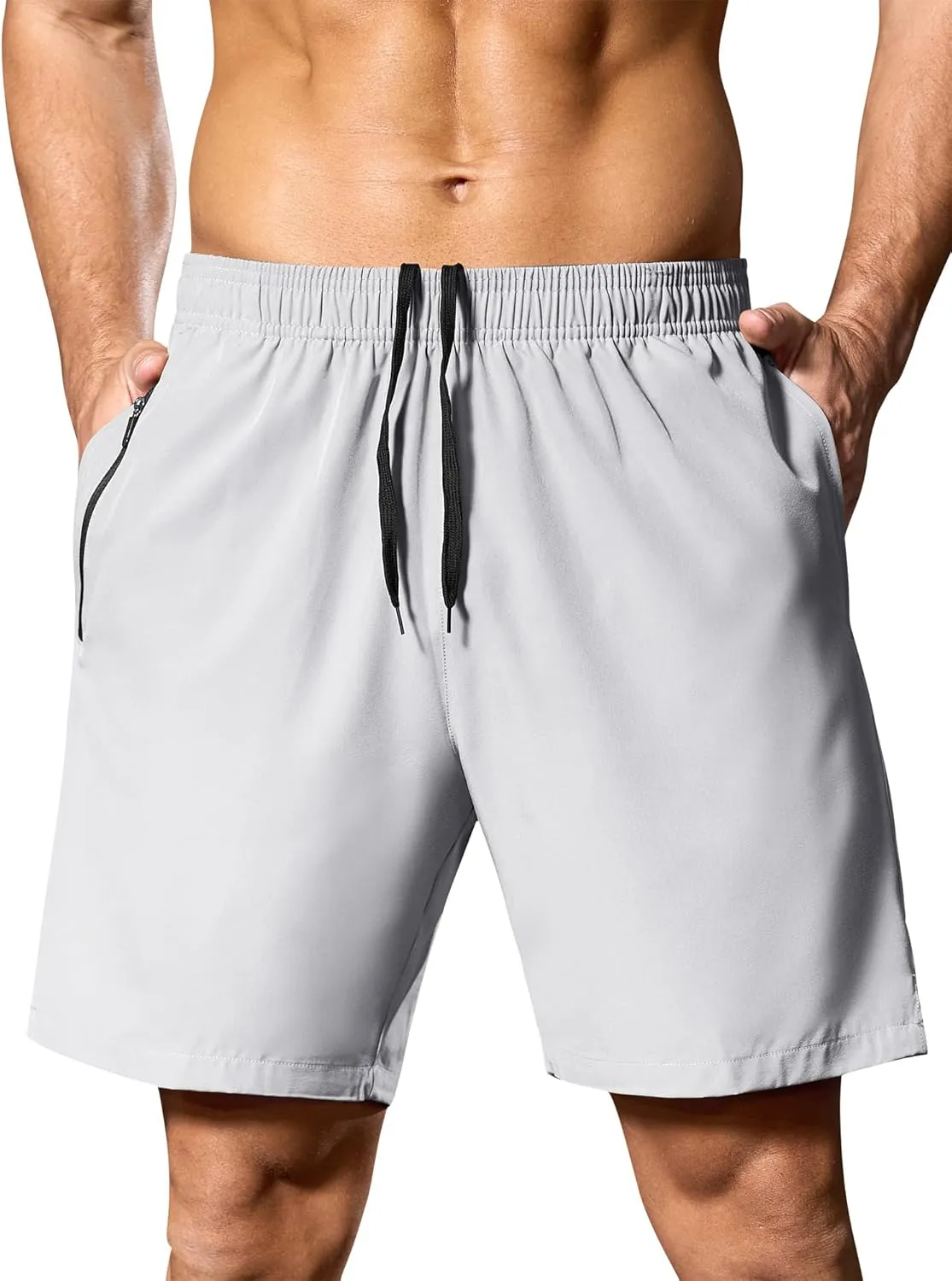 SILKWORLD Men's 2 in 1 Running Shorts 7" Workout Gym Athletic Shorts Quick Dry Lightweight Training Shorts with Pockets
