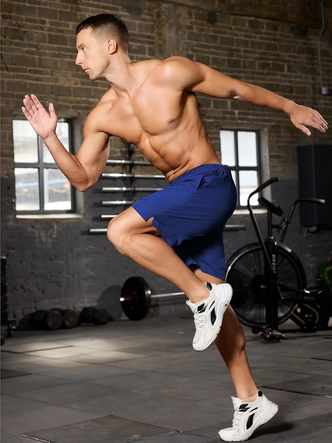 SILKWORLD Men's 2 in 1 Running Shorts 7" Workout Gym Athletic Shorts Quick Dry Lightweight Training Shorts with Pockets