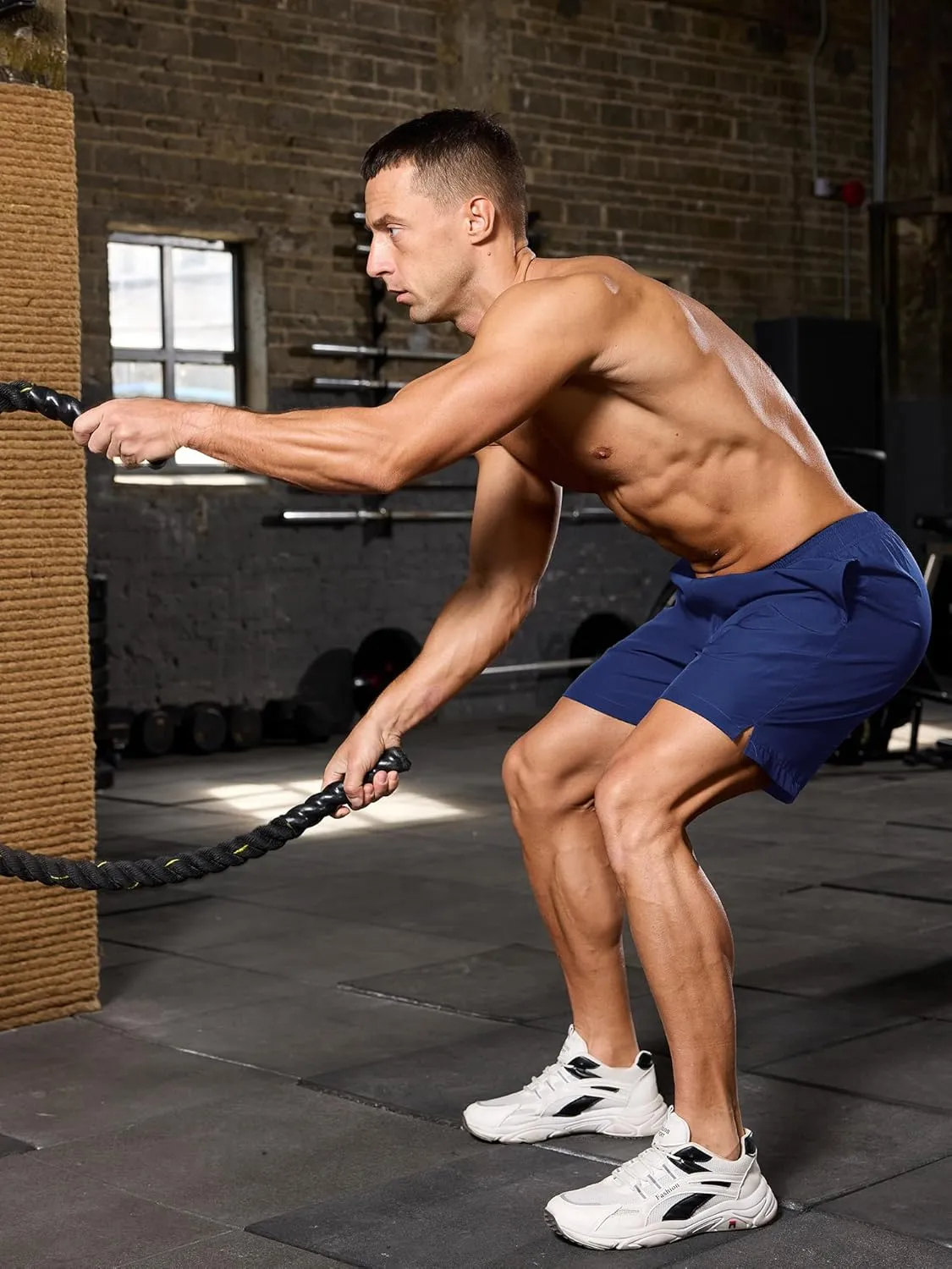 SILKWORLD Men's 2 in 1 Running Shorts 7" Workout Gym Athletic Shorts Quick Dry Lightweight Training Shorts with Pockets