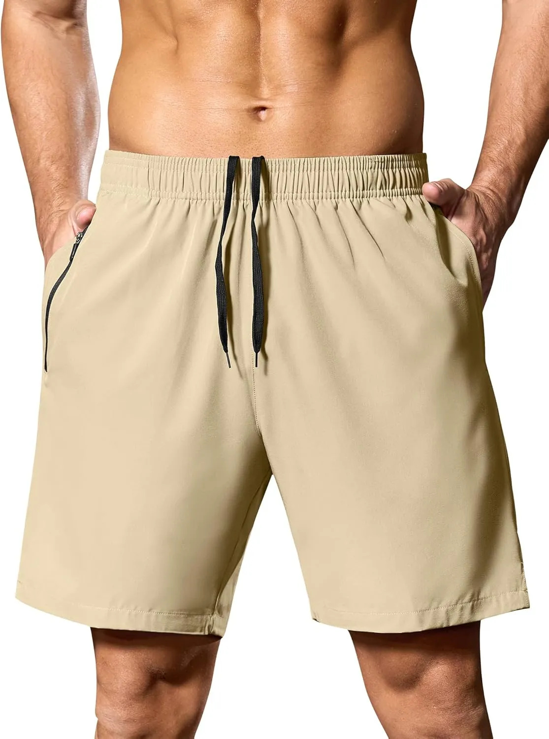 SILKWORLD Men's 2 in 1 Running Shorts 7" Workout Gym Athletic Shorts Quick Dry Lightweight Training Shorts with Pockets