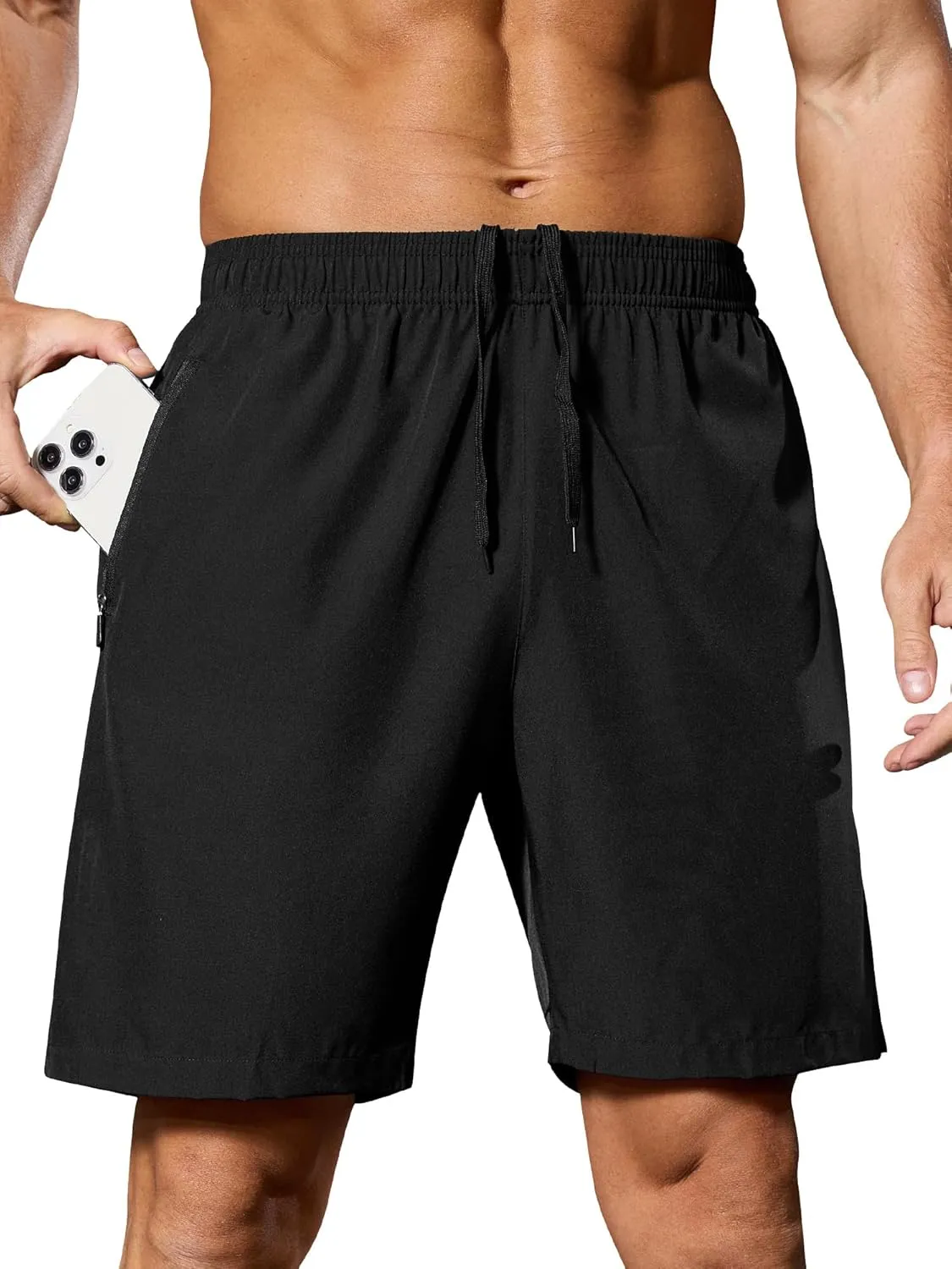 SILKWORLD Men's 2 in 1 Running Shorts 7" Workout Gym Athletic Shorts Quick Dry Lightweight Training Shorts with Pockets