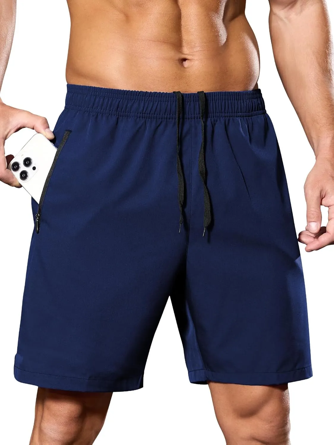 SILKWORLD Men's 2 in 1 Running Shorts 7" Workout Gym Athletic Shorts Quick Dry Lightweight Training Shorts with Pockets