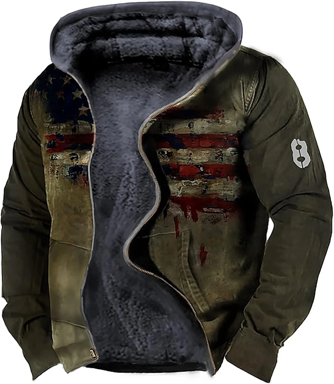 Sport Jackets for Men Men's Casual Camouflage Sports Sweatshirt Long Sleeve Zipper Hooded Jacket Coat Jackets