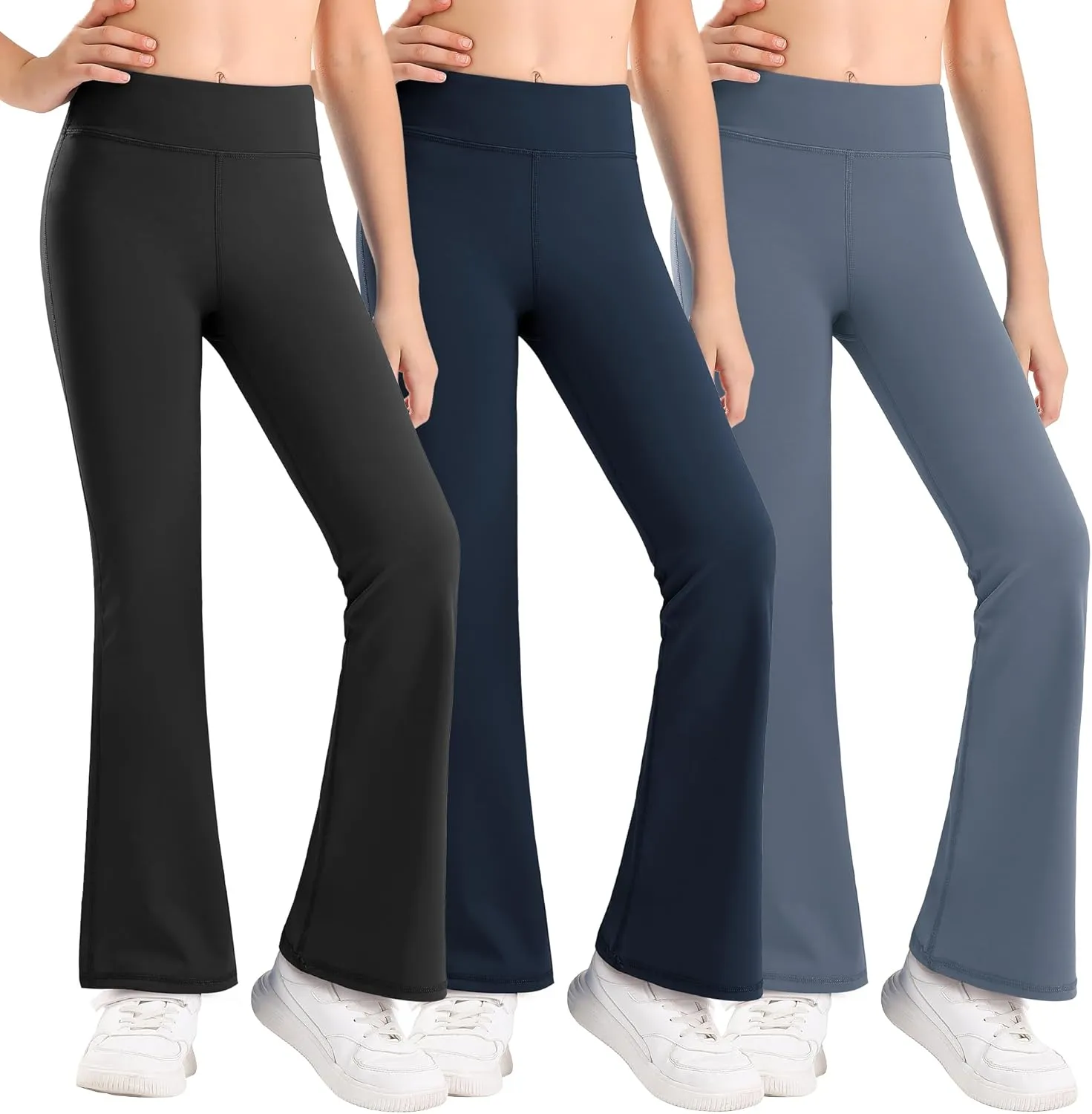 Stelle Girl's Flare Leggings High Waisted Yoga Pants Bootcut Dance Casual Pants Activewear Kids Bell Bottoms