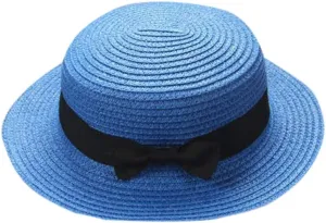 Straw Fedora Sun Hat Boy Girls Boater Foldable Summer Short Brim Cap Bucket Hat UPF50  Foldable Kids Beach Hat